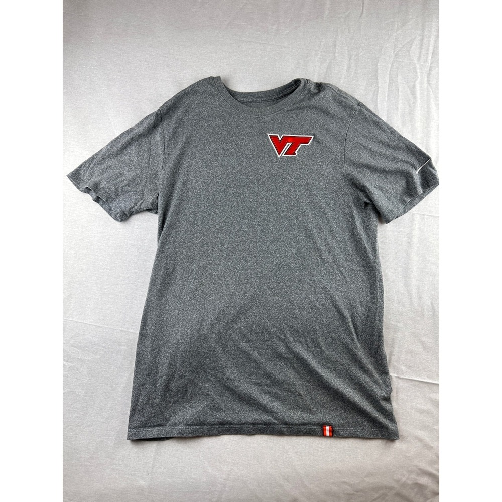 Nike Virginia Tech Hokies T-Shirt Mens Large Gray VT Athletic Cut Short Sleeve